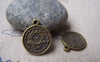 Accessories - 10 Pcs Of Antique Bronze Lovely Angel Round Charms 16mm A555