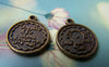 Accessories - 10 Pcs Of Antique Bronze Lovely Angel Round Charms 16mm A555