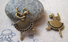 People, Profession & Hobby - 10 pcs Antique Bronze Ballet Girl Dancer Ballerina Charms A5688