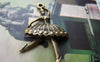 People, Profession & Hobby - 10 pcs Antique Bronze Ballerina Ballet Girl Dancer Charms 21x37mm A720