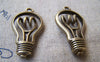 Accessories - 10 Pcs Of Antique Bronze Lovely Bulb Charms 18x29mm A676