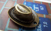 Accessories - 10 Pcs Of Antique Bronze Lovely Cowboy Hat Charms 23x30mm A2390