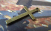 Accessories - 10 Pcs Of Antique Bronze Lovely Cross Charms 14x30mm A1352