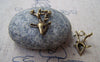 Accessories - 10 Pcs Of Antique Bronze Lovely Deer Head Charms 15x18mm A606
