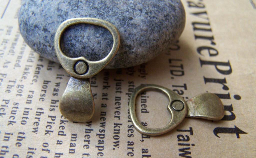 Accessories - 10 Pcs Of Antique Bronze Lovely Drink Can Ring Pull Charms 14x23mm A3000
