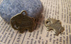 Accessories - 10 Pcs Of Antique Bronze Lovely Elephant Charms Double Sided 19x21mm A3020