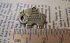 Accessories - 10 Pcs Of Antique Bronze Lovely Elephant Charms Double Sided 19x21mm A3020