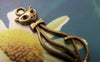 Accessories - 10 Pcs Of Antique Bronze Lovely Filigree Cat Charms 13x33mm A2668