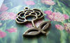 Accessories - 10 Pcs Of Antique Bronze Lovely Filigree Flower Charms 18x25mm A1885