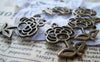 Accessories - 10 Pcs Of Antique Bronze Lovely Filigree Flower Charms 18x25mm A1885