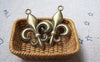 Accessories - 10 Pcs Of Antique Bronze Lovely Fleur De Lis Flower Of Lily Charms 20x28mm A2954