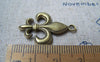 Accessories - 10 Pcs Of Antique Bronze Lovely Fleur De Lis Flower Of Lily Charms 20x28mm A2954