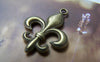 Accessories - 10 Pcs Of Antique Bronze Lovely Fleur De Lis Flower Of Lily Charms 20x28mm A2954