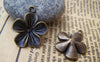 Accessories - 10 Pcs Of Antique Bronze Lovely Flower Charms 17x19mm A1736