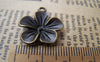 Accessories - 10 Pcs Of Antique Bronze Lovely Flower Charms 17x19mm A1736