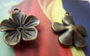 Accessories - 10 Pcs Of Antique Bronze Lovely Flower Charms 17x19mm A1736