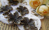Accessories - 10 Pcs Of Antique Bronze Lovely Flower Charms 17x19mm A1736