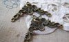 Accessories - 10 Pcs Of Antique Bronze Lovely Flower Connector Charms 28x40mm A4276