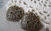 Accessories - 10 Pcs Of Antique Bronze Lovely Heart Charms 23x24mm A4540