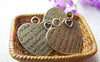 Accessories - 10 Pcs Of Antique Bronze Lovely Heart Charms Double Sided 20mm A541