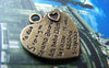 Accessories - 10 Pcs Of Antique Bronze Lovely Heart Charms Double Sided 20mm A541