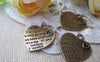 Accessories - 10 Pcs Of Antique Bronze Lovely Heart Charms Double Sided 20mm A541