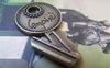 Accessories - 10 Pcs Of Antique Bronze Lovely Key Charms 21x37mm A4951