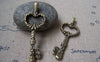 Accessories - 10 Pcs Of Antique Bronze Lovely Key Pendants Charms 18x52mm A2931