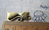 Accessories - 10 Pcs Of Antique Bronze Lovely Kitten Cat Charms 11x24mm A4820