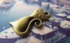 Accessories - 10 Pcs Of Antique Bronze Lovely Kitten Cat Charms 11x24mm A4820