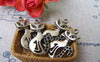 Accessories - 10 Pcs Of Antique Bronze Lovely Kitten Flat Cat Charms 16x22mm A3414