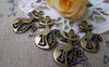 Accessories - 10 Pcs Of Antique Bronze Lovely Kitten Flat Cat Charms 16x22mm A3414