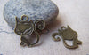 Accessories - 10 Pcs Of Antique Bronze Lovely Kitten Flat Cat Charms 20x20mm A1555