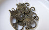 Accessories - 10 Pcs Of Antique Bronze Lovely Kitten Flat Cat Charms 20x20mm A1555
