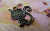 Accessories - 10 Pcs Of Antique Bronze Lovely Kitten Flat Cat Charms 20x20mm A1555