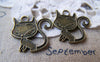 Accessories - 10 Pcs Of Antique Bronze Lovely Kitten Flat Cat Charms 20x20mm A1555