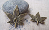 Accessories - 10 Pcs Of Antique Bronze Lovely Leaf Charms Pendants 31x31mm A3494