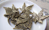 Accessories - 10 Pcs Of Antique Bronze Lovely Leaf Charms Pendants 31x31mm A3494