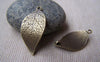 Accessories - 10 Pcs Of Antique Bronze Lovely Leaf Connectors Charms 15x30mm A312