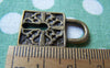 Accessories - 10 Pcs Of Antique Bronze Lovely Lock Charms 15x26mm A2060