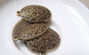 Accessories - 10 Pcs Of Antique Bronze Lovely Oval Flower Star Charms 19x28mm A4730