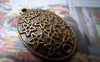 Accessories - 10 Pcs Of Antique Bronze Lovely Oval Flower Star Charms 19x28mm A4730