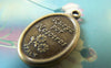 Accessories - 10 Pcs Of Antique Bronze Lovely Oval Pendant Charms 16x26mm A4385