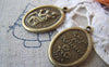 Accessories - 10 Pcs Of Antique Bronze Lovely Oval Pendant Charms 16x26mm A4385