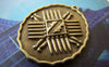 Accessories - 10 Pcs Of Antique Bronze Lovely Oval Pendant Charms 24x32mm A589