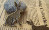 Accessories - 10 Pcs Of Antique Bronze Lovely Rabbit Hare Charms 25x42mm A661