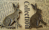 Accessories - 10 Pcs Of Antique Bronze Lovely Rabbit Hare Charms 25x42mm A661