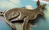 Accessories - 10 Pcs Of Antique Bronze Lovely Rabbit Hare Charms 25x42mm A661