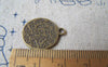 Accessories - 10 Pcs Of Antique Bronze Lovely Round Flower Pendant Charms 17x20mm A2211