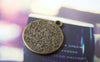 Accessories - 10 Pcs Of Antique Bronze Lovely Round Flower Pendant Charms 17x20mm A2211